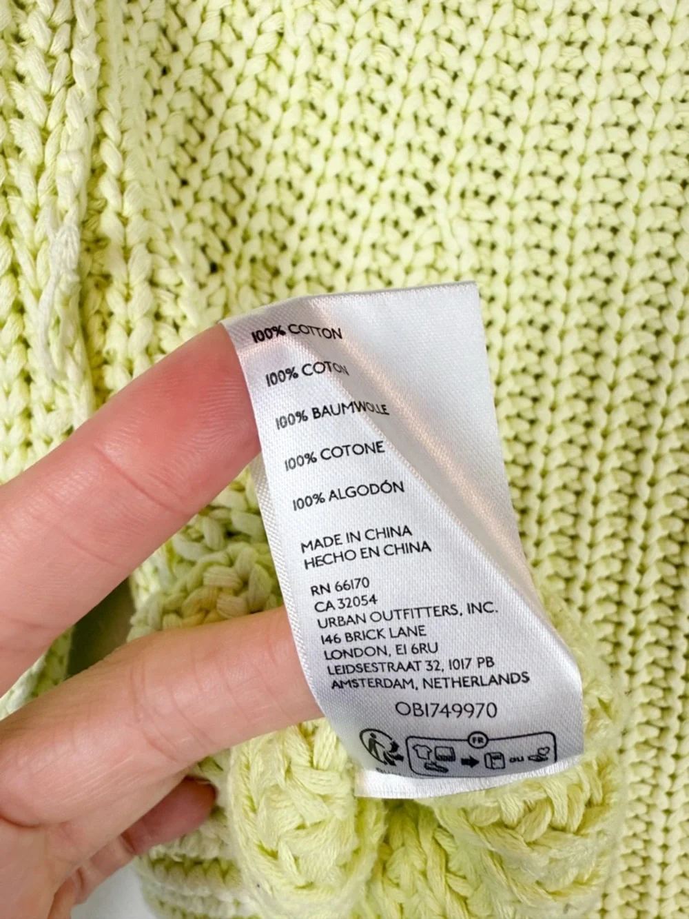 Free People Sweet Nothing Cardi Lime Glow Chunky Cropped Knit Cardigan Small